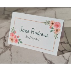 4 Placecards - Pink Rose